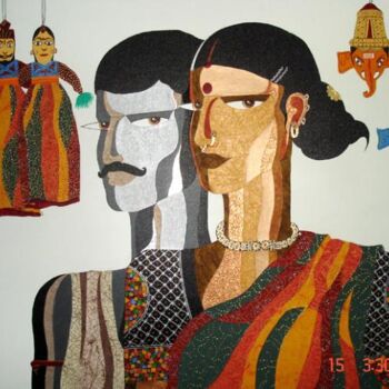 Peinture intitulée "Toy Makers" par Bolgum Nagesh Goud, Œuvre d'art originale