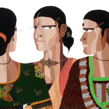 绘画 标题为“SISTERS” 由Bolgum Nagesh Goud, 原创艺术品