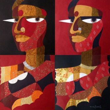 Painting titled "SISTERS-8" by Bolgum Nagesh Goud, Original Artwork