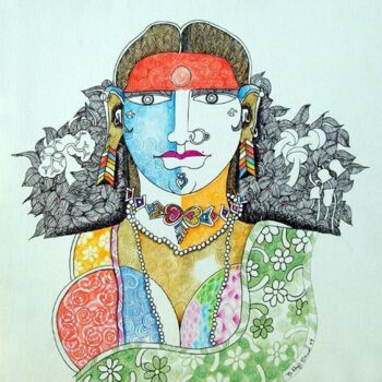 Ζωγραφική με τίτλο "WOMEN -6" από Bolgum Nagesh Goud, Αυθεντικά έργα τέχνης