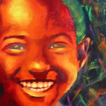 Painting titled "sorriso" by Silvia Bolognini, Original Artwork, Oil
