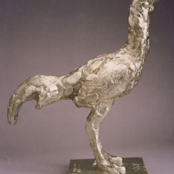 Sculptuur getiteld "LE COQ  ARGENT950" door Barake Sculptor, Origineel Kunstwerk, Metalen