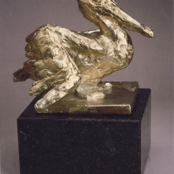 Скульптура под названием "PELICAN  ARGENT950" - Barake Sculptor, Подлинное произведение искусства, Металлы