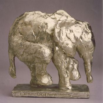 Scultura intitolato "BABY ELEPHANT  ARGE…" da Barake Sculptor, Opera d'arte originale, Metalli