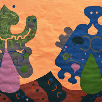 Ζωγραφική με τίτλο "Oaks combined with…" από Katia Bondar, Αυθεντικά έργα τέχνης, Ακρυλικό Τοποθετήθηκε στο Ξύλινο πάνελ