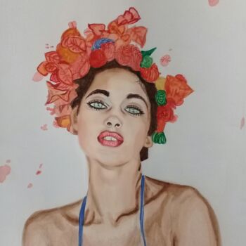 "Cara de flor." başlıklı Tablo Bonifacio Contreras tarafından, Orijinal sanat, Suluboya