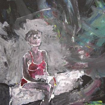 Peinture intitulée "femme assise acryli…" par Thierry Bonte, Œuvre d'art originale