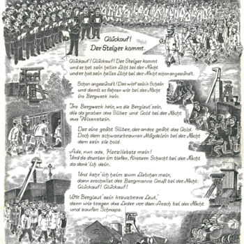 「"Glückauf der Steig…」というタイトルの描画 Boosartigkeiten Von Hans Boosによって, オリジナルのアートワーク, インク