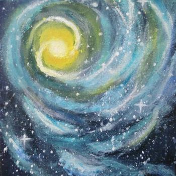 Painting titled "L'espace" by Tylane Bordes, Original Artwork, Acrylic