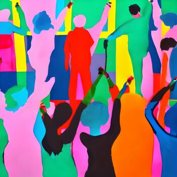 Digitale Kunst mit dem Titel "color people" von Boris Tetiushin, Original-Kunstwerk, Aquarell