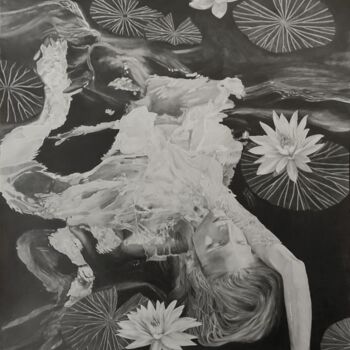 "Ophelia" başlıklı Resim Sandrine Borgniet tarafından, Orijinal sanat, Kalem