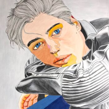 Rysunek zatytułowany „Portrait de Nick Vo…” autorstwa Sandrine Borgniet, Oryginalna praca, Ołówek