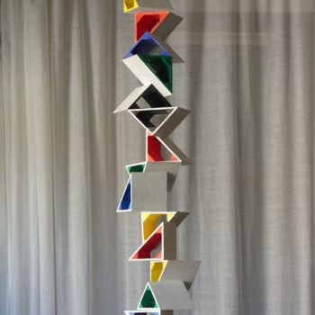 Sculpture intitulée "colonne" par Pascal Borgo, Œuvre d'art originale, Bois