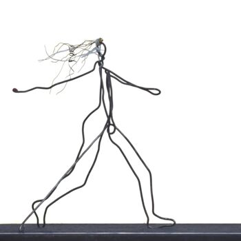 Sculpture intitulée "Fondeuse.2" par Pascal Borgo, Œuvre d'art originale, Fil de fer