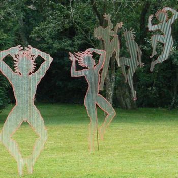 Εγκατάσταση με τίτλο "55 ombres à Journan…" από Pascal Borgo, Αυθεντικά έργα τέχνης, Χαρακτήρες και σώμα
