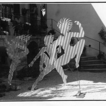 Escultura titulada "3 ombres blanches,…" por Pascal Borgo, Obra de arte original