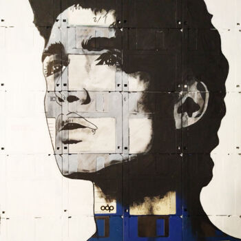 Schilderij getiteld "Man portrait #3" door Boriani 2.0, Origineel Kunstwerk, Acryl