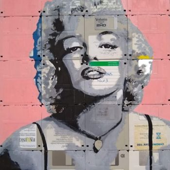 Pittura intitolato "Marilyn" da Boriani 2.0, Opera d'arte originale, Olio Montato su Pannello di legno