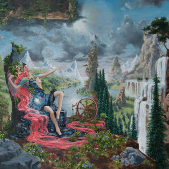 Painting titled "Aphrodite, Tisseuse…" by Boris Baranoff Rossine, Original Artwork, Oil