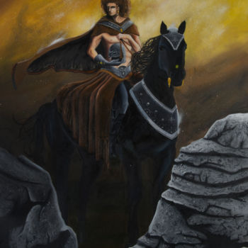 Painting titled "Le Cavalier" by Boris Baranoff Rossine, Original Artwork, Spray paint