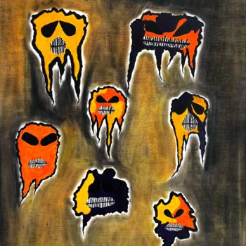 Peinture intitulée "Monsters" par Boris Blot, Œuvre d'art originale, Acrylique