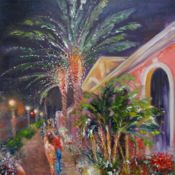 Painting titled "Christmas in Naples" by Boris Deriy (Border), Original Artwork, Oil