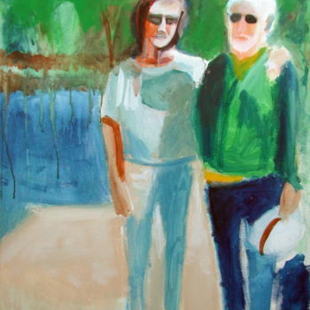 Painting titled "with my father" by Boris Kawliche, Original Artwork
