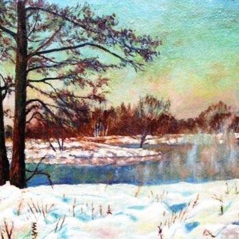Pintura intitulada "The river *Pachra*" por Boris Mandrykin, Obras de arte originais, Óleo