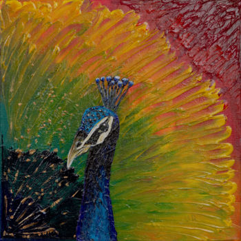 Painting titled "Peacock" by Boris Rudnitskiy, Original Artwork, Acrylic