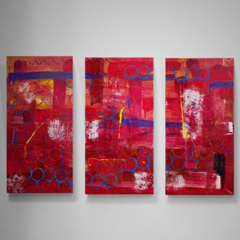 Картина под названием "Set in Red" - Boris Rudnitskiy, Подлинное произведение искусства, Акрил