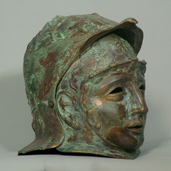 Escultura titulada "Roman helmet" por Boris Sarikov, Obra de arte original, Fundición