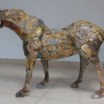Escultura intitulada "" Stone horse"" por Boris Sarikov, Obras de arte originais, Pedra