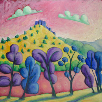Painting titled "Ibar Valley" by Boris Subotic, Original Artwork, Oil Mounted on Wood Stretcher frame