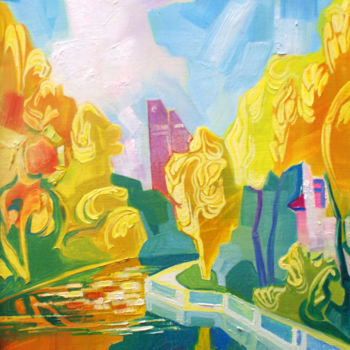 Картина под названием "Страж озера" - Boris Zhigalov, Подлинное произведение искусства, Масло