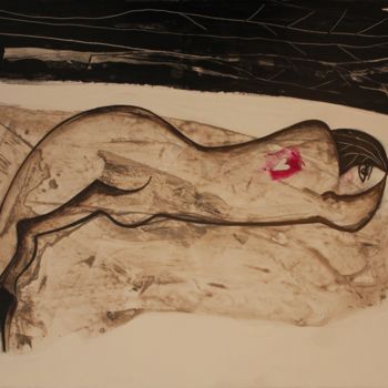 Ζωγραφική με τίτλο "Woman #2" από Boris Akielaszek, Αυθεντικά έργα τέχνης
