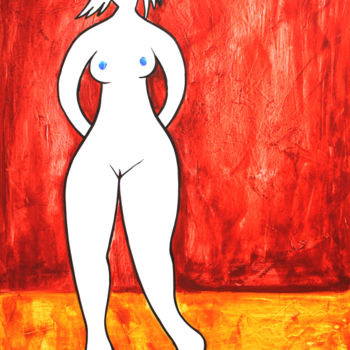 Malerei mit dem Titel "Woman #5" von Boris Akielaszek, Original-Kunstwerk