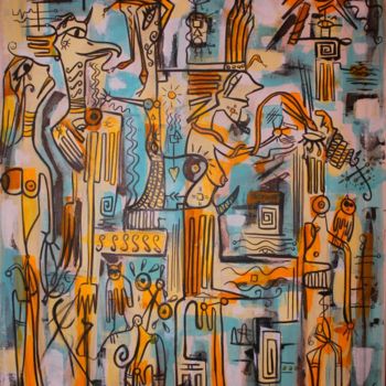 Malerei mit dem Titel "glyphes-oniriques.j…" von Boris Akielaszek, Original-Kunstwerk