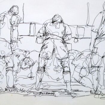 Drawing titled "Où est Gilbert" by Boris Barbey, Original Artwork, Ballpoint pen