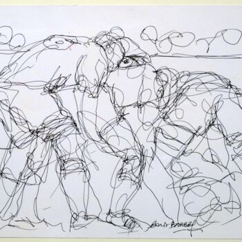 Рисунок под названием "Toucher rectal" - Boris Barbey, Подлинное произведение искусства, Шариковая ручка