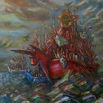 Painting titled "Флотилия" by Boris Kotov, Original Artwork, Other