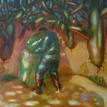 Peinture intitulée "Танец" par Boris Kotov, Œuvre d'art originale, Autre