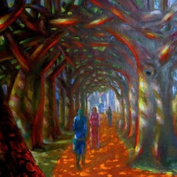 Pintura intitulada "Идущие навстречу" por Boris Kotov, Obras de arte originais, Outro