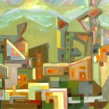 Картина под названием "Город ( A city)" - Boris Kotov, Подлинное произведение искусства, Другой
