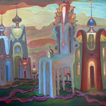 Картина под названием "Зодчий (Architect)" - Boris Kotov, Подлинное произведение искусства, Масло