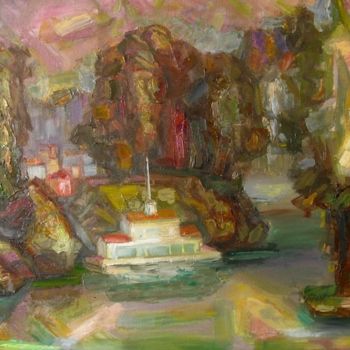 Pintura titulada "Причал (Mooring)" por Boris Kotov, Obra de arte original, Oleo