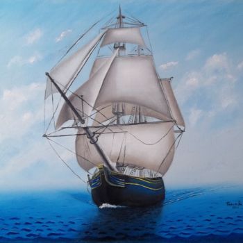 Картина под названием "В море." - Irina Borisova, Подлинное произведение искусства, Масло Установлен на Деревянная рама для…