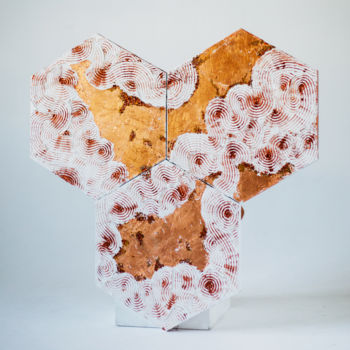 Картина под названием "Multifaceted copper…" - Anna Bo, Подлинное произведение искусства, Акрил