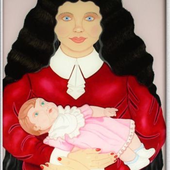 Painting titled "Girl & Doll" by Boris Posavec, Original Artwork