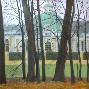 Painting titled "Осень в Кусково" by Boris Tandelov, Original Artwork, Oil