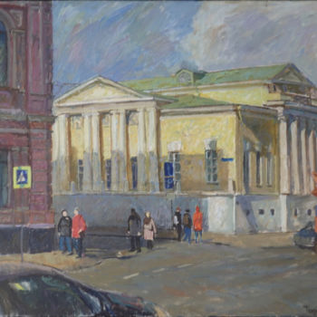 Painting titled "Пречистенка_" by Boris Tandelov, Original Artwork, Oil